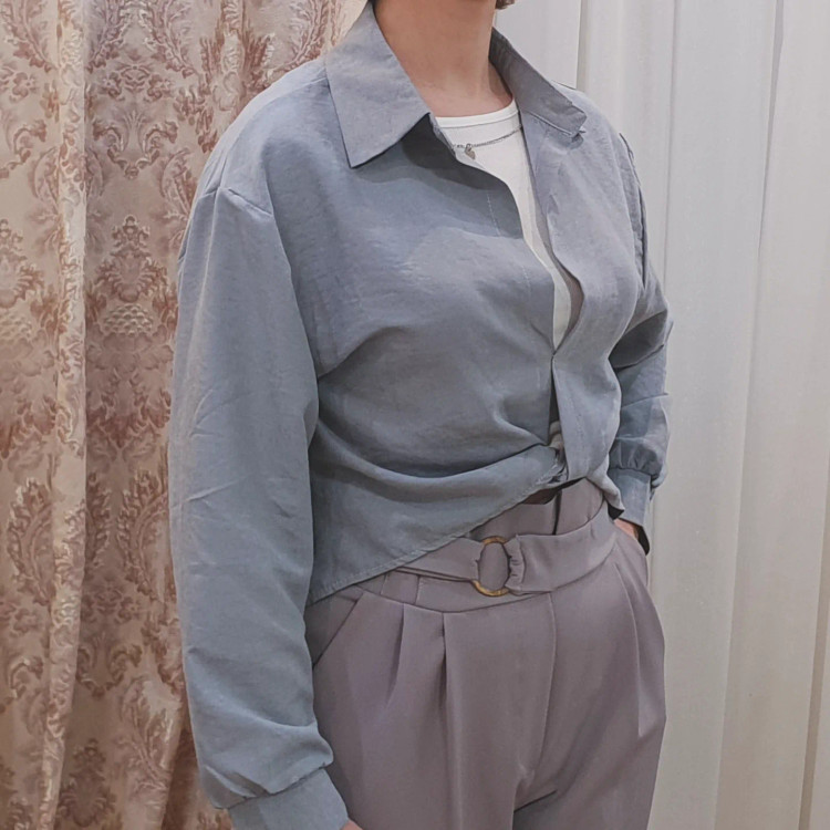 شومیز کراپ مجلسی جلو گره ای زنانه