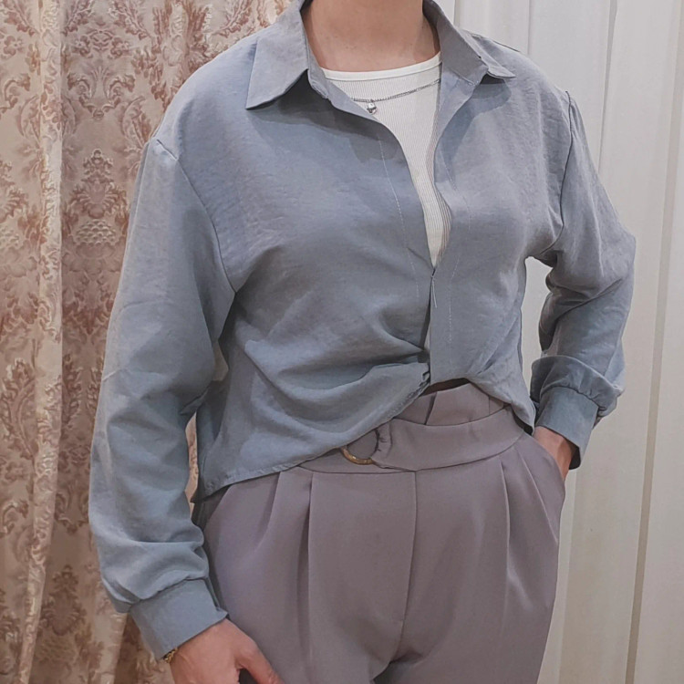 شومیز کراپ مجلسی جلو گره ای زنانه