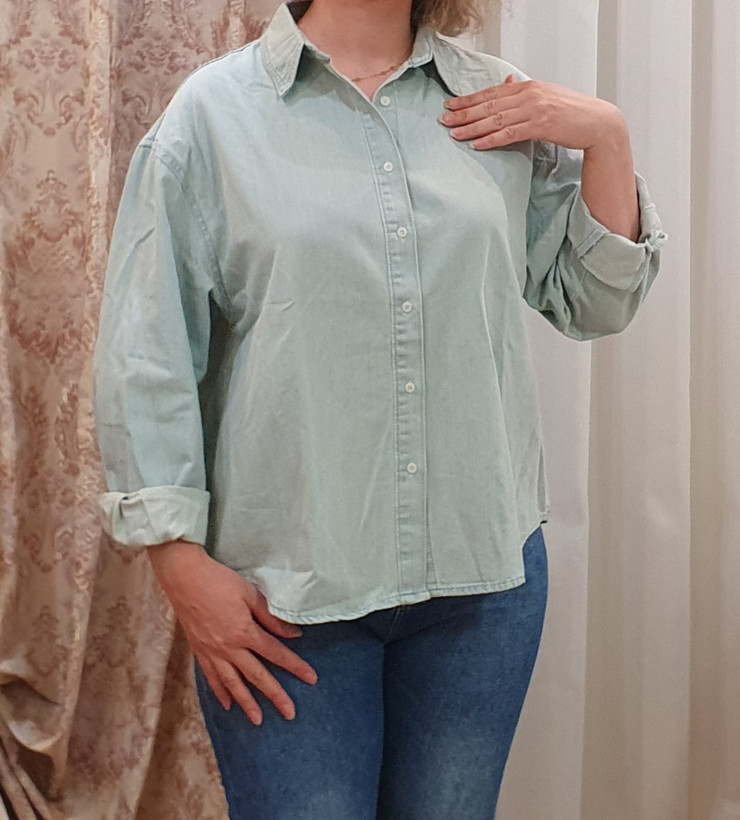 شومیز جین کوتاه زنانه